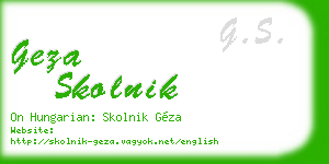 geza skolnik business card